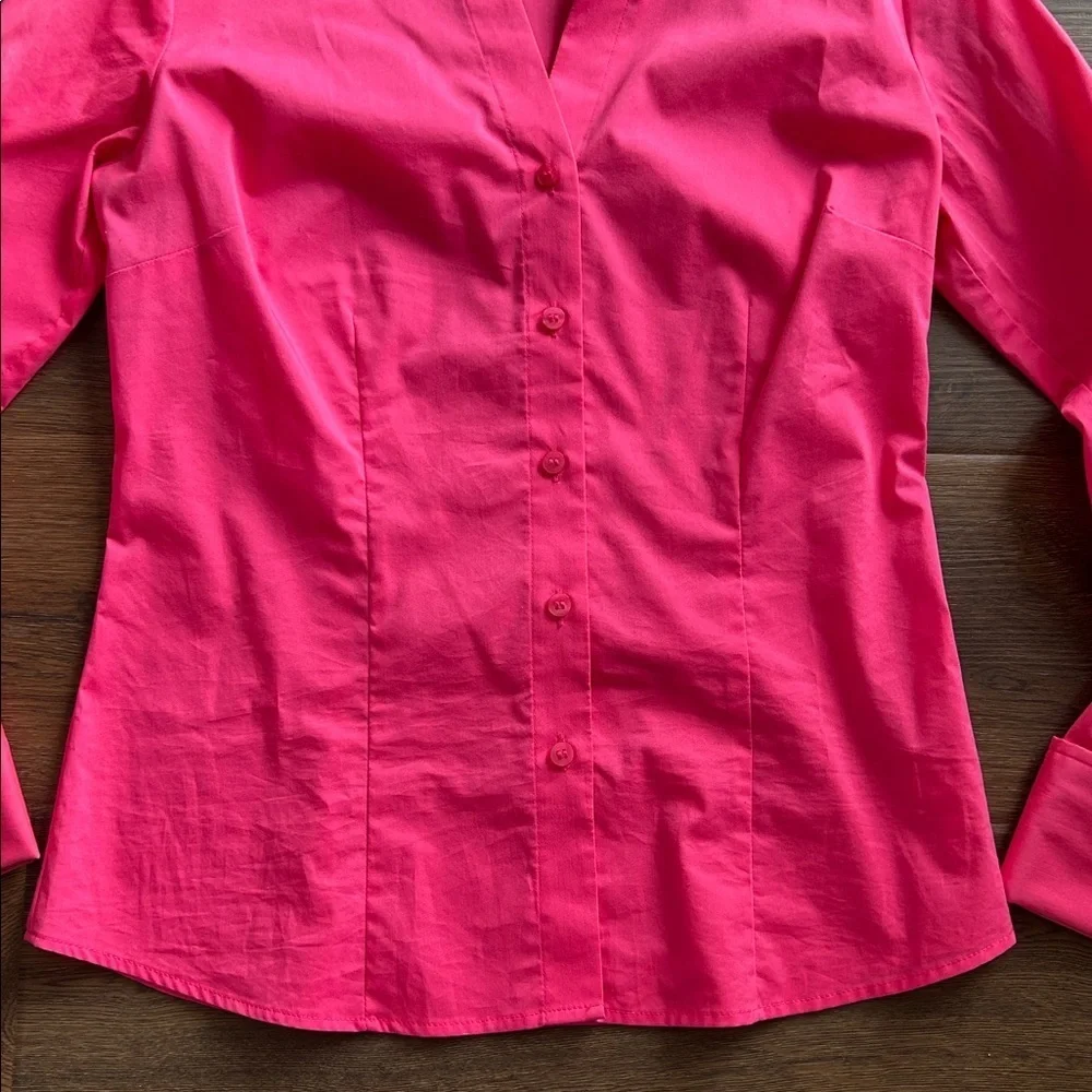 Worthington Hot Pink Button Down Shirt | Business Casual | Office | Pink